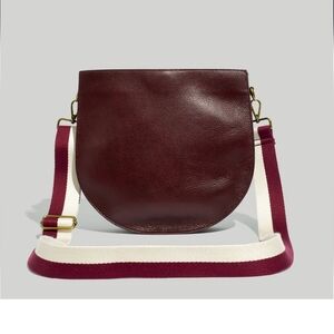 Madewell Transport Saddle Bag  Leather Crossbody Bag Burgundy